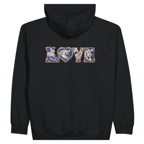 Love – Schimmel im Mondlicht – Zip-Hoodie mit Rückendruck