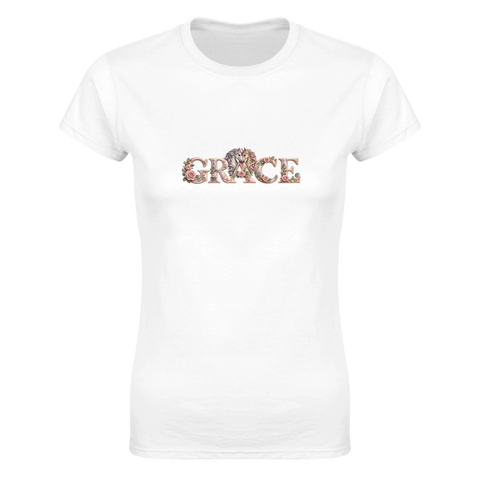 Grace – Pferdepaar zwischen Rosen – Damen-T-Shirt