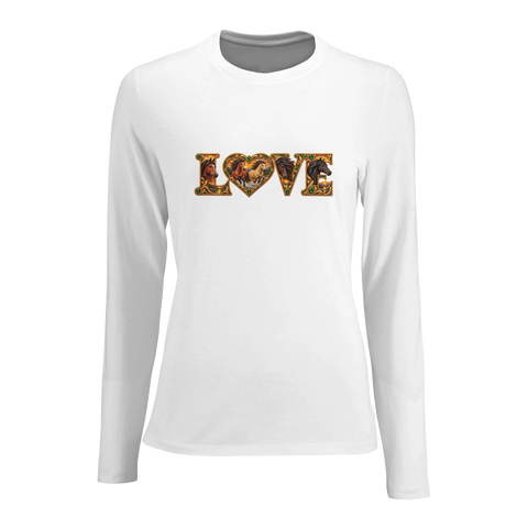 Love – Freiheit in Smaragd und Gold – Damen-Langarmshirt