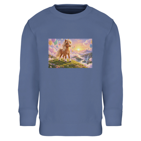 Wolkenpony mit bunten Ballons – Kinder-Pullover