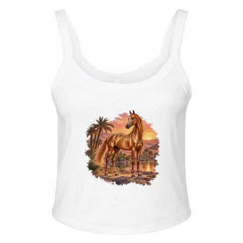 Akhal-Teke an der Wüstenoase – Ripp-Tank-Top