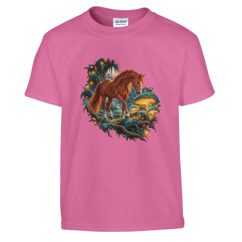 Fuchs im Leuchtpilzwald – Kinder-T-Shirt