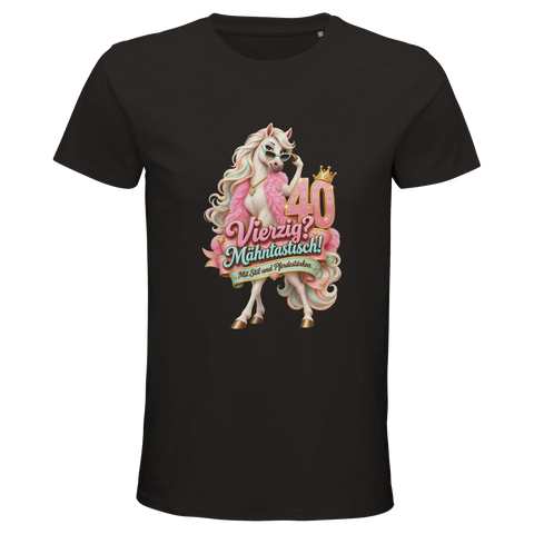 Vierzig? Mähntastisch! – Bio-T-Shirt Herren