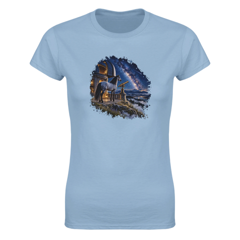 Blauschimmel unter der Milchstraße – Damen-T-Shirt
