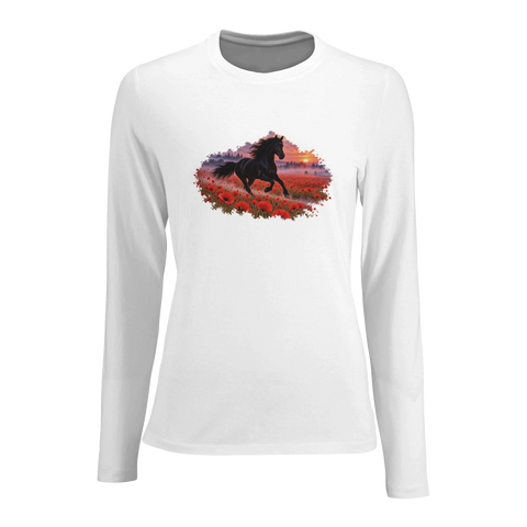 Rappe im Mohnfeld – Damen-Langarmshirt