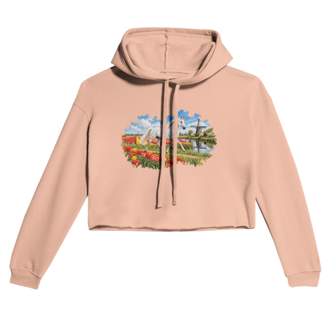 Schimmel im Tulpenfeld – Cropped Hoodie
