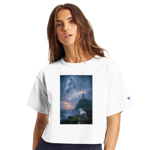 Leuchtturm im Nebelmorgen – Crop-Top