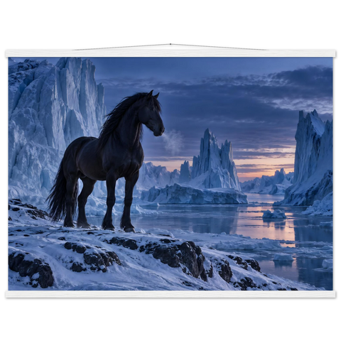 Rappe am Gletschersee – Poster mit Leisten 75×100 cm