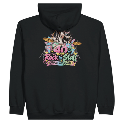 40 Jahre Rock im Stall – Zip-Hoodie mit Rückendruck