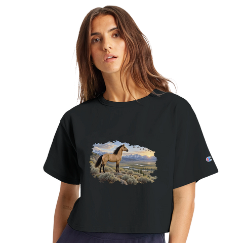 Buckskin über dem Salbeital – Crop-Top
