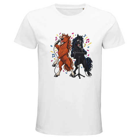Karaoke-Pferde singen um die Wette – Bio-T-Shirt Herren