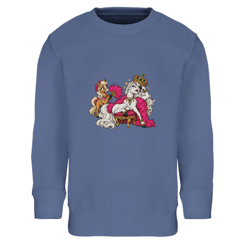 Diva-Stute mit Krone und Fohlen – Kinder-Pullover
