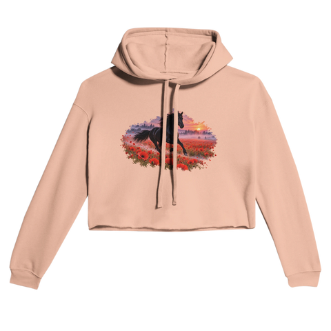 Rappe im Mohnfeld – Cropped Hoodie