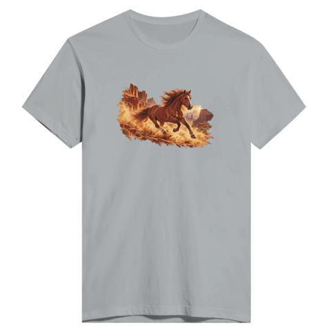 Mustang im roten Canyon – Herren-T-Shirt