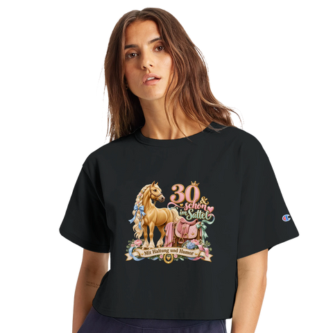 30 und schon im Sattel – Crop-Top
