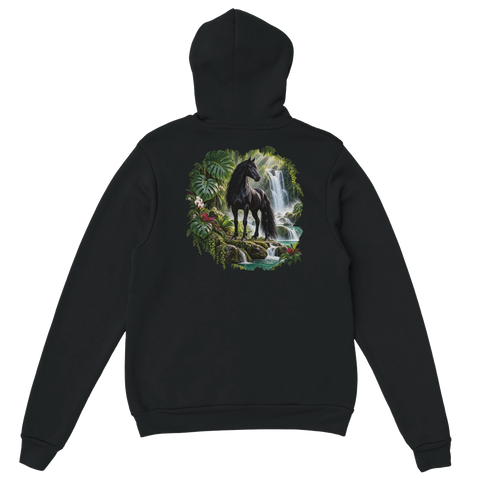 Rappe am Dschungelwasserfall – Hoodie mit Rückendruck