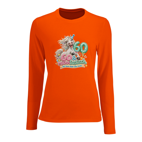 60 und mähntastisch – Damen-Langarmshirt