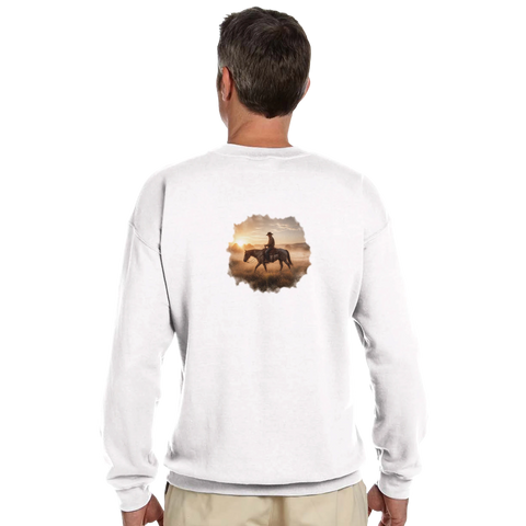 Morgennebel in der Prärie – Pullover mit Rückendruck