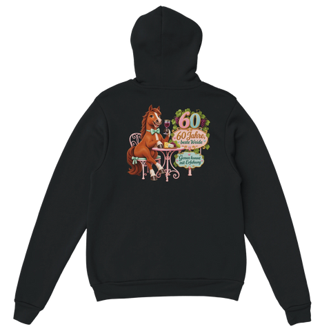 60 Jahre, beste Weide – Hoodie mit Rückendruck