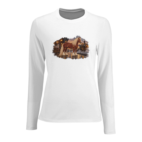 Kaltblut am Dampfbahnhof – Damen-Langarmshirt