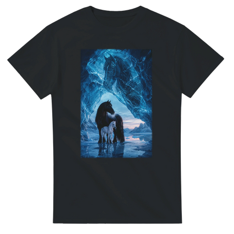 Eishöhle mit schwarzer Stute – T-Shirt