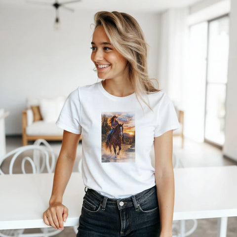 Durch den Fluss – Damen-T-Shirt