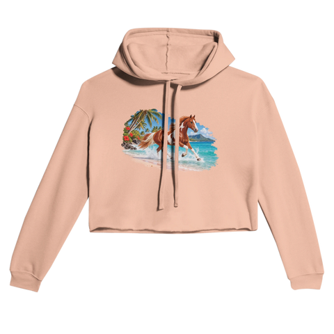 Pinto im türkisen Wasser – Cropped Hoodie