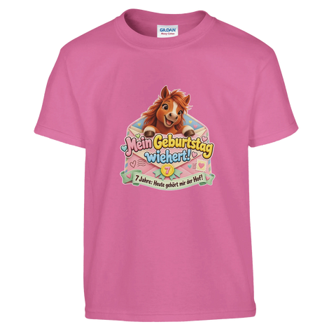 Mein Geburtstag wiehert! (7 Jahre) – Kinder-T-Shirt