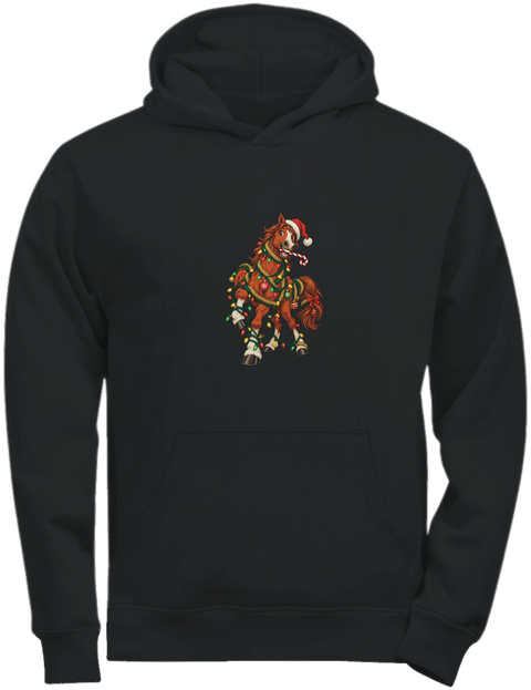 Weihnachtspferd in der Lichterkette – Kinder-Hoodie Tee Jays
