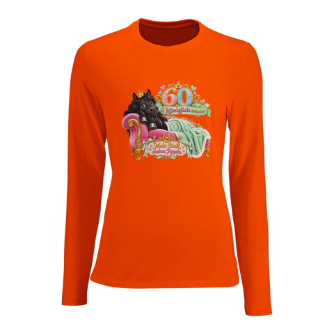 60 und königlich entspannt – Damen-Langarmshirt