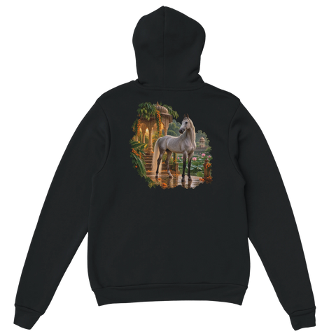 Marwari im Tempelgarten – Hoodie mit Rückendruck
