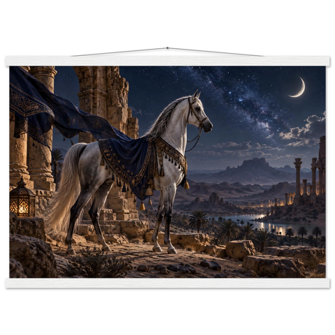 Araber in der Wüstenstadt – Poster mit Leisten 50×70 cm