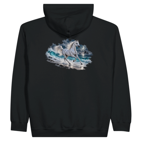Araber am Mondstrand – Zip-Hoodie mit Rückendruck