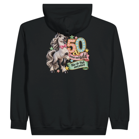 50 und immer noch wild – Zip-Hoodie mit Rückendruck