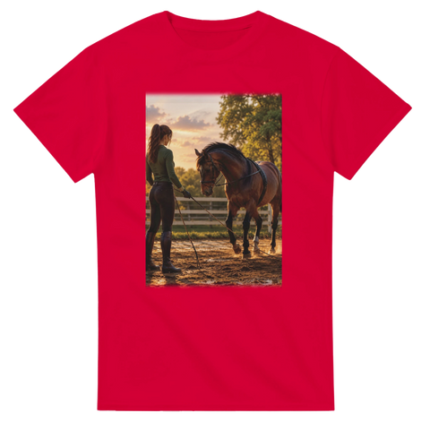 Longieren im Abendlicht – T-Shirt