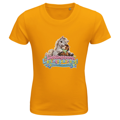 Lieblingspony, Lieblingsgeburtstag! (9 Jahre) – Kinder-T-Shirt Bio