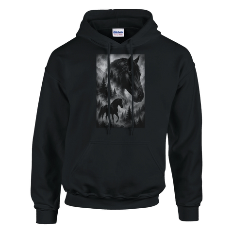 Pferd im Nebelwald – Hoodie