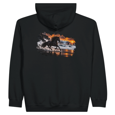 Rappe am Vulkanstrand – Zip-Hoodie mit Rückendruck
