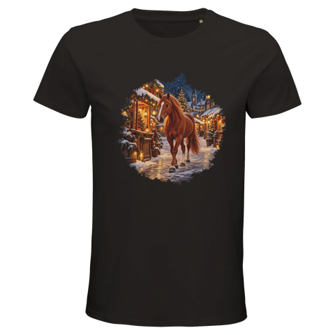 Fuchs auf dem Weihnachtsmarkt – Bio-T-Shirt Herren