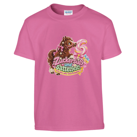 Zuckersüß und Sattelfest! (6 Jahre) – Kinder-T-Shirt