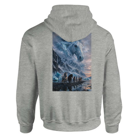 Gletscherfjord der wandernden Herde – Hoodie mit Rückendruck