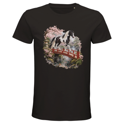 Pinto im japanischen Kirschgarten – Bio-T-Shirt Herren