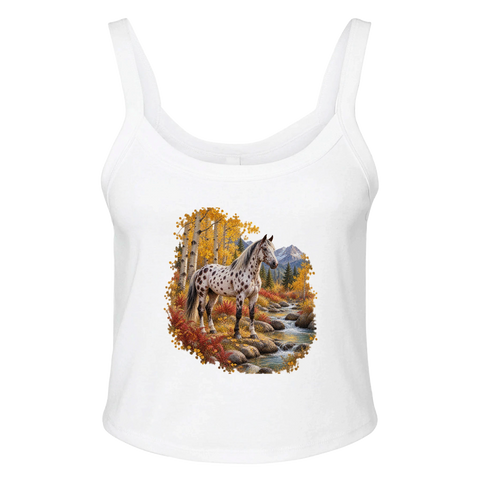 Appaloosa im herbstlichen Espenwald – Ripp-Tank-Top