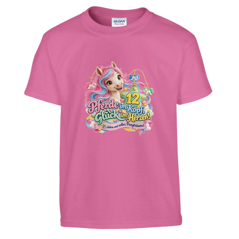 Pferde im Kopf, Glück im Herzen! (12 Jahre) – Kinder-T-Shirt