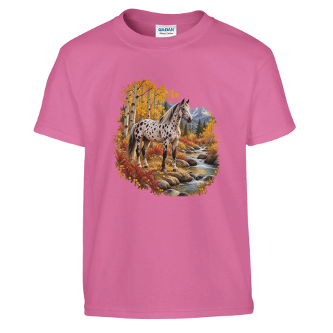 Appaloosa im herbstlichen Espenwald – Kinder-T-Shirt