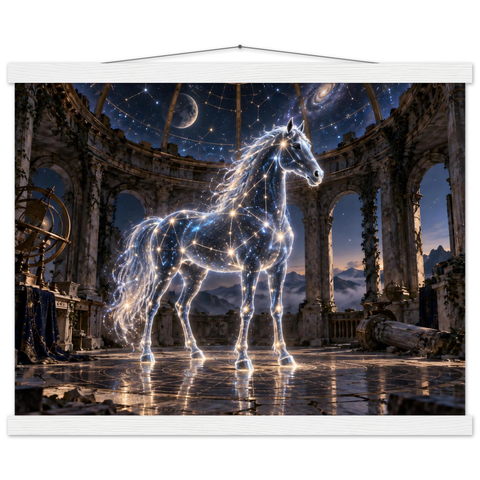 Sternbildpferd im Tempel – Poster mit Leisten 40×50 cm