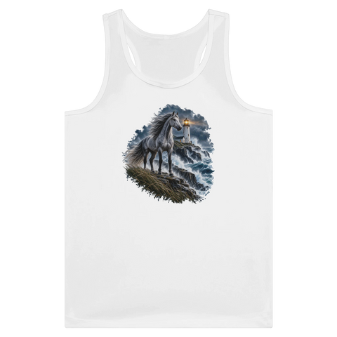 Grauschimmel am Leuchtturm im Sturm – Tank-Top