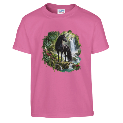 Rappe am Dschungelwasserfall – Kinder-T-Shirt
