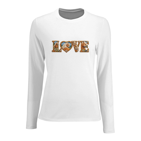 Love – Haflinger mit Edelweiß – Damen-Langarmshirt