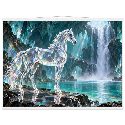 Gläsernes Pferd am Smaragdfall – Poster mit Leisten 75×100 cm